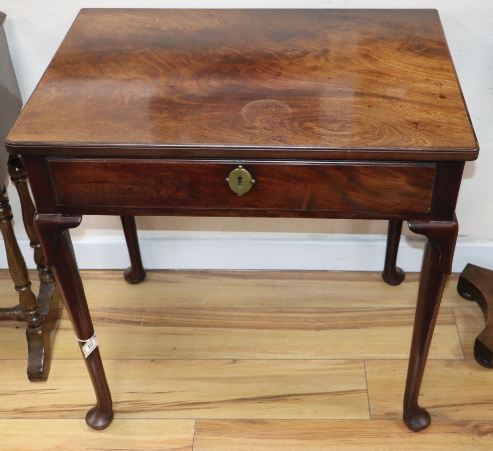 A George II mahogany side table, W.70cm